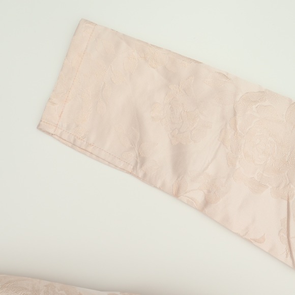 Lulus Pink Floral Jacquard Puff Sleeve Square Neck Tie Back Mini Dress NWT - Picture 4 of 11